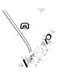 Shaft Assembly Diagram and Parts List for SE26-C 59AA402050-59AA402150-59AA402750 Cub Cadet Edger